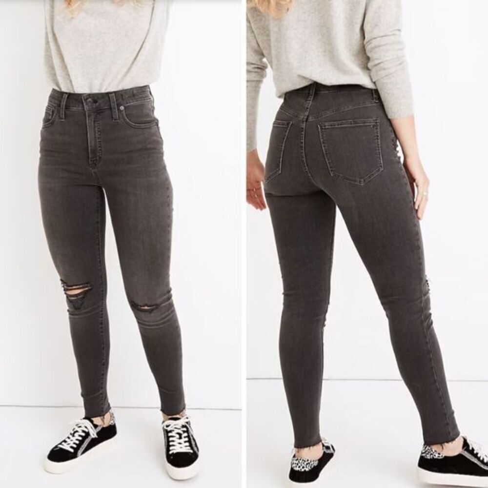 NEW Madewell Curvy High-Rise Skinny Jeans‎ in Black Sea, 24